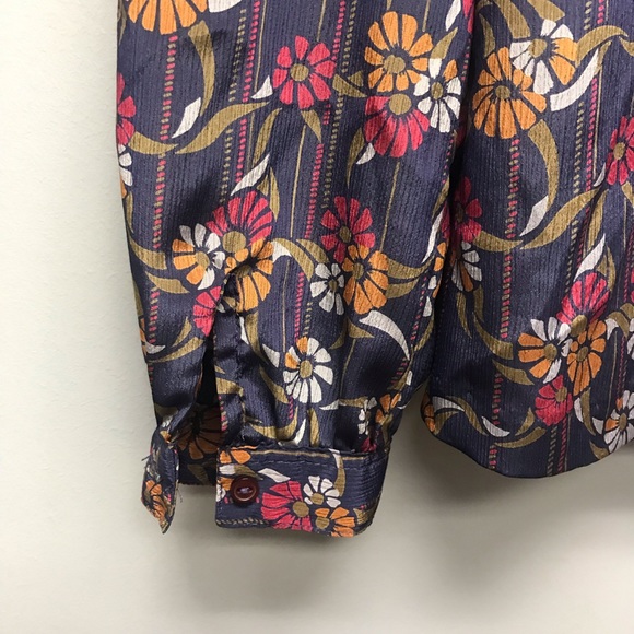 Vintage Panther Women’s Blouse Mock Neck With Tie Floral Size 5/6 [M] - Picture 9 of 9